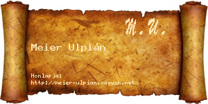 Meier Ulpián névjegykártya